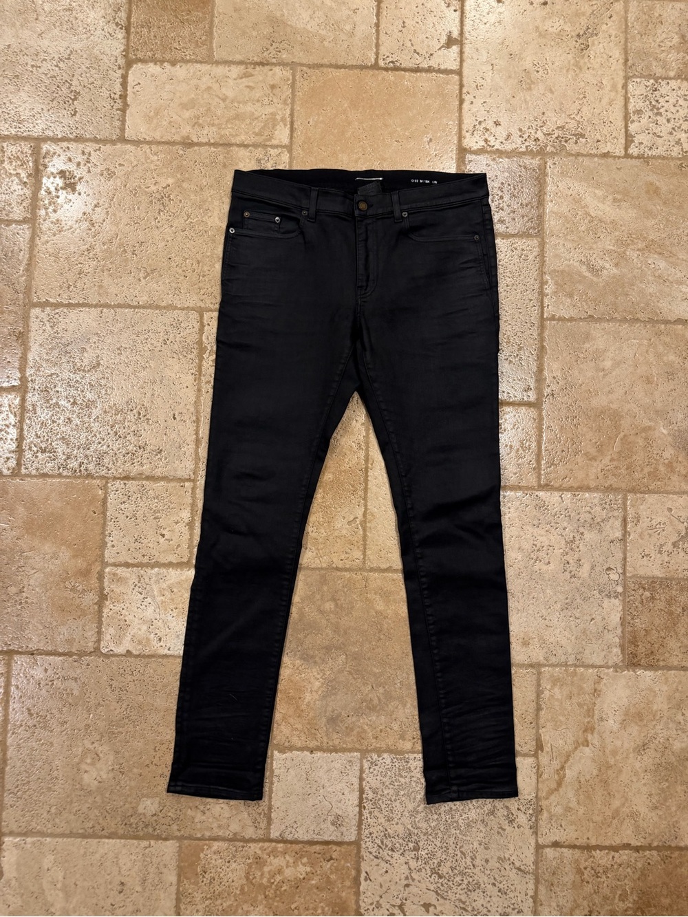 Saint Laurent Paris D02 2021 Black Wax Denim Jeans